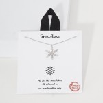 Wholesale dainty Chain Link Necklace Cubic Zirconia Snowflake Pendant L Extender