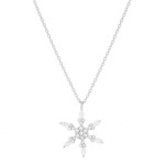 Wholesale dainty Chain Link Necklace Cubic Zirconia Snowflake Pendant L Extender