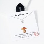 Wholesale dainty Chain Link Necklace Cubic Zirconia Mushroom Pendant L Extender