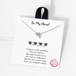 Wholesale dainty Chain Link Necklace Cubic Zirconia Heart Linked Metal Heart Pen