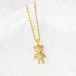 Wholesale dainty Chain Link Necklace Cubic Zirconia Sea Turtle Pendant L Extende