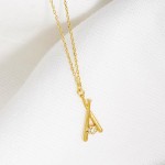 Wholesale dainty Chain Link Necklace Metal Branch Pendant Pearl Cubic Zirconia A