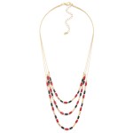 Wholesale layered Chain Link Necklace Glass Crystals Metal Beads L