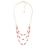 Wholesale layered Chain Link Necklace Glass Crystals Metal Beads L