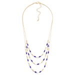 Wholesale layered Chain Link Necklace Glass Crystals Metal Beads L