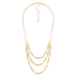 Wholesale layered Chain Link Necklace Glass Crystals Metal Beads L