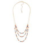 Wholesale layered Chain Link Necklace Glass Crystals Metal Beads L
