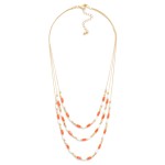 Wholesale layered Chain Link Necklace Glass Crystals Metal Beads L