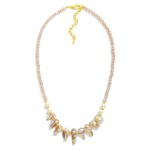 Wholesale shell Pearl Faceted Bead Beaded Necklace L Extender L