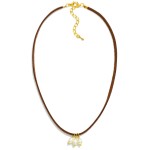 Wholesale leather Necklace Teardrop Pearl Pendants L Extender L