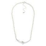 Wholesale pearl Metal Beaded Necklace Metal Knotted Bar L Extender L