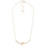 Wholesale chain Link Necklace Metal Knotted Bar Detail L Extender L