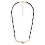 Wholesale faceted Bead Necklace Metal Knotted Pendant L Extender L