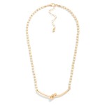 Wholesale faceted Bead Necklace Metal Knotted Pendant L Extender L