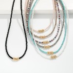 Wholesale faceted Bead Beaded Necklace Metal Rhinestone Disks L Extender L