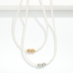 Wholesale pearl Beaded Necklace Disc Beads L
