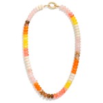 Wholesale marbled Acetate Stone Disk Beaded Necklace L