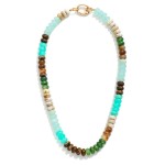 Marbled Acetate Stone Disk Beaded Necklace

- Approximately 16" L
