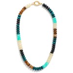 Wholesale marbled Acetate Stone Disk Beaded Necklace L