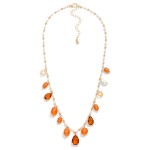 Wholesale metal Pearl Beaded Linked Necklace Glass Crystal Stone Pearl Charms L