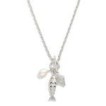 Wholesale chain Link Necklace Fish Pendant Toggle Clasp L