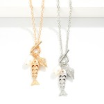 Wholesale chain Link Necklace Fish Pendant Toggle Clasp L