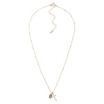 Wholesale dainty Chain Link Necklace Cross Glass Crystal Pendent Metal Ball Stat