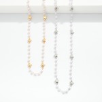 Wholesale chain Link Necklace Pearls Metal Star Stations L