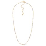 Wholesale chain Link Necklace Pearl Cluster Stations L Extender L