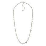 Flat Chain Link Necklace Featuring Round Discs Charms Stations 

- Approximately 18" L