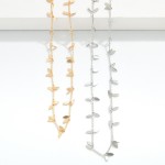 Wholesale metal Chain Link Necklace Metal Leaf Charm Stations L Extender L