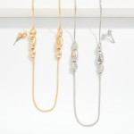 Wholesale snake Chain Necklace Metal Pebble Bead Cluster Stations Metal Ball Stu