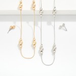 Wholesale snake Chain Necklace Metal Bead Cluster Stations Metal Ball Studs Incl