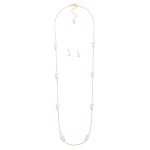 Wholesale snake Chain Necklace Pearl Cluster Stations Pearl Stud Earrings Includ