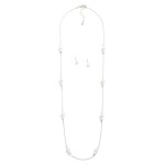 Wholesale snake Chain Necklace Pearl Cluster Stations Pearl Stud Earrings Includ