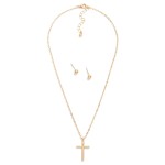 Wholesale metal Chain Link Necklace Cross Pendant L Extender L Metal Stud Earrin