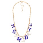 Wholesale chain Link Necklace Game day Lettering Heart Bow Pendant L Extender L