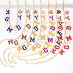 Wholesale chain Link Necklace Game day Lettering Heart Bow Pendant L Extender L