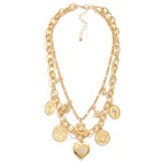 Wholesale layered Chain Link Necklace Twisted Links Metal Charms L Extender L