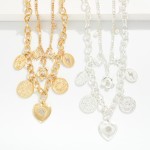 Wholesale layered Chain Link Necklace Twisted Links Metal Charms L Extender L