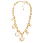 Wholesale layered Chain Link Necklace Twisted Links Metal Pearl Charms L Extende