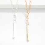 Wholesale metal Paper Clip Chain Link Necklace Bar Pendant L Extender L