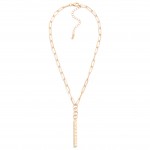 Wholesale metal Paper Clip Chain Link Necklace Bar Pendant L Extender L