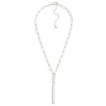 Wholesale metal Paper Clip Chain Link Necklace Bar Pendant L Extender L