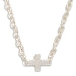 Wholesale chain Link Necklace Hammered Cross Pendant L