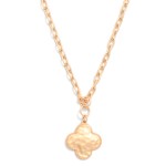 Wholesale chain Link Necklace Hammered Clover L