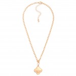 Wholesale chain Link Necklace Hammered Clover L