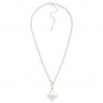 Wholesale chain Link Necklace Hammered Clover L