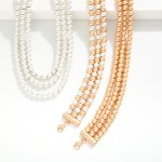 Wholesale layered Metal Beaded Necklace L Extender L