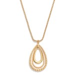 Wholesale snake Metal Chain Necklace Teardrop Linked Hoop Beaded Detail Pendent
